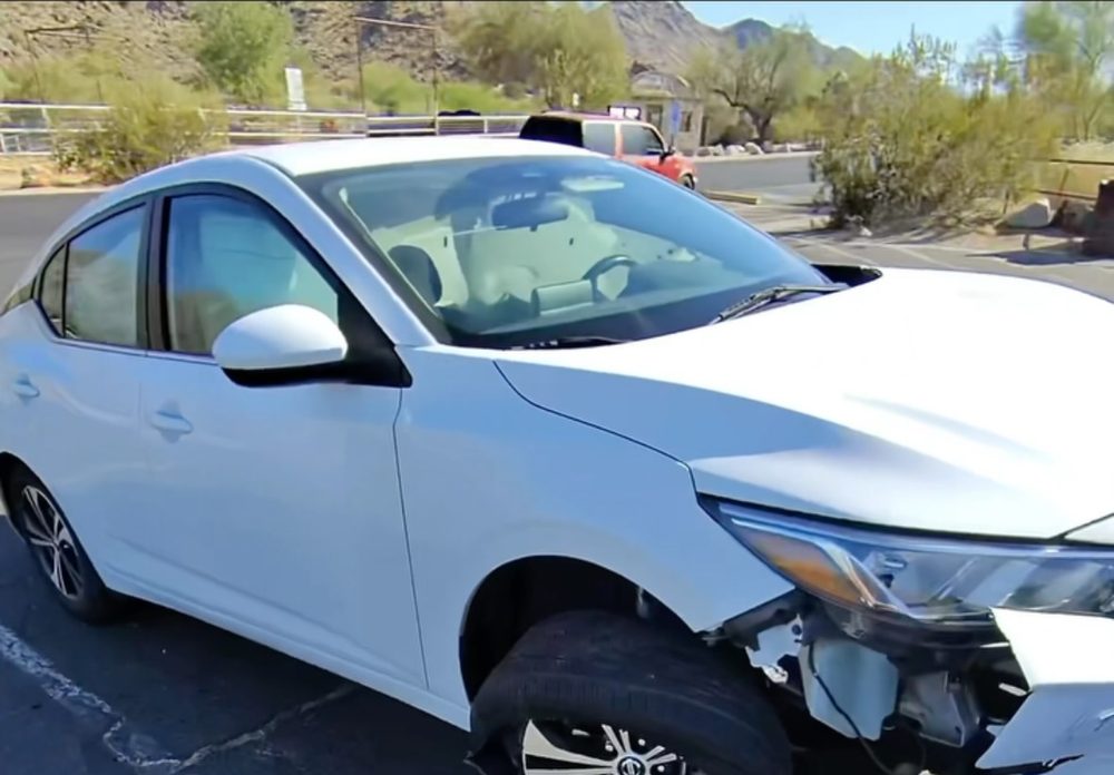 Accident recovery of a damaged vehicle in the Arizona desert